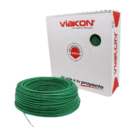 CABLE THHN #14 VERDE CAJA 100M VIAKON