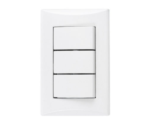 SWITCH DOBLE 3 VIAS BLANCO 15A 125V PLATA EAGLE